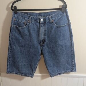 Levis 505 Regular Fit Denim Shorts Medium Wash Blue Jean Shorts Size 36
